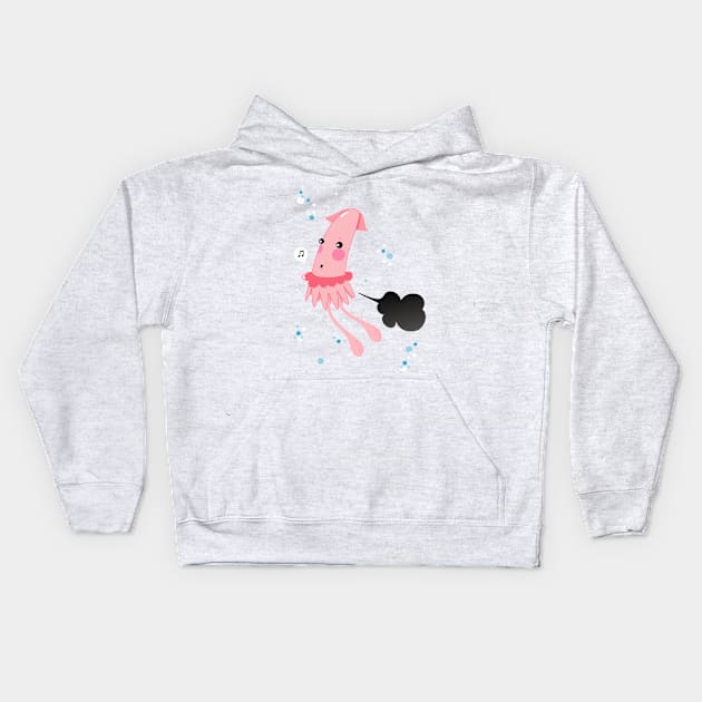 Aquatic Leaks. Squid Troubles. Kids Hoodie by PolitaStore